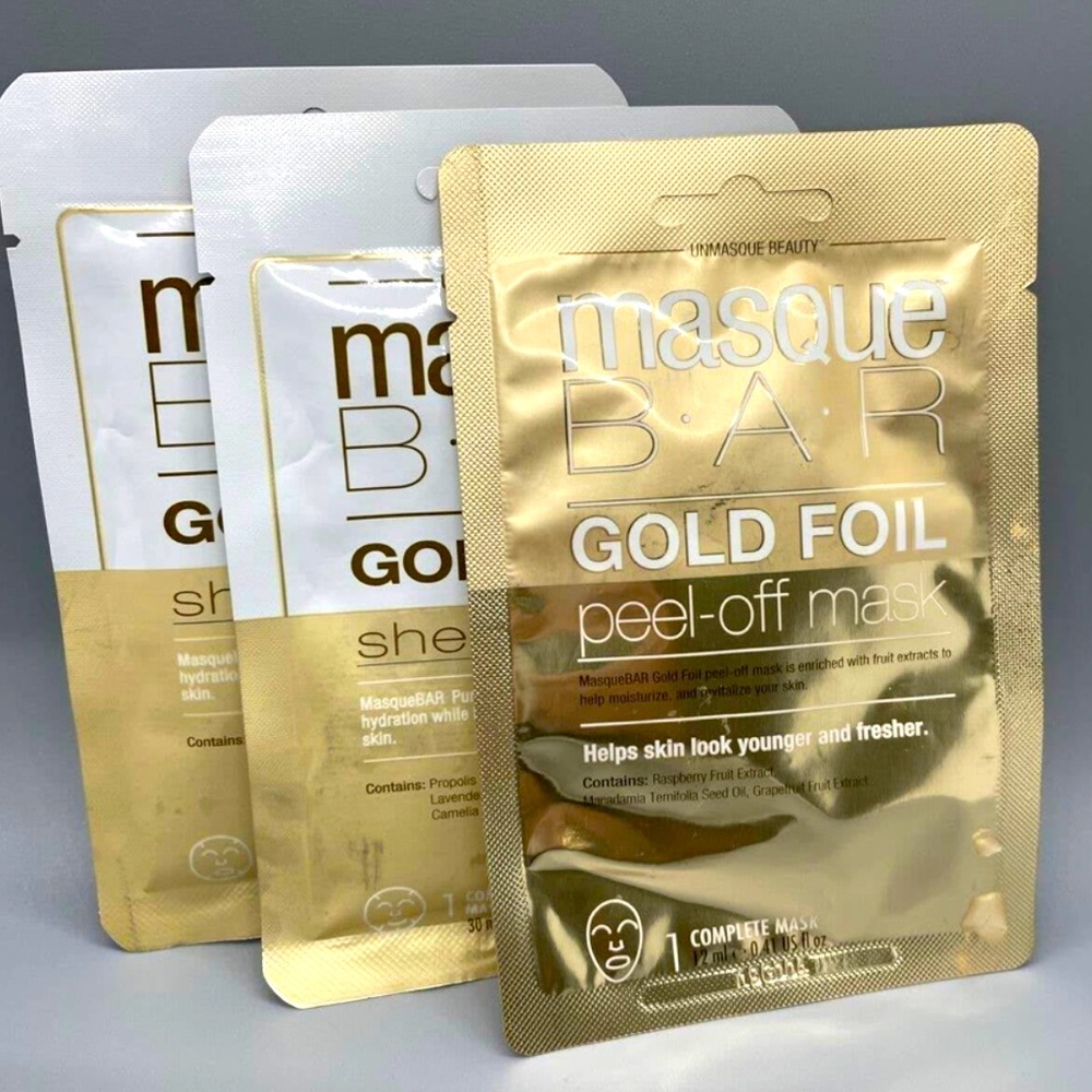 Gold Foil Mask Masque Bar Peel Off Mask Lot #B273